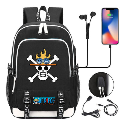 Anime Pirate Wang Lufei Youth Student School Bag Usb Men's And Women's Leisure Backpack
