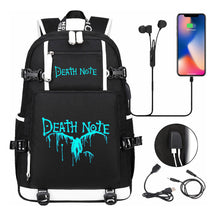 Blue Night Light Death Note Usb Youth Student School Bag Men's And Women's Leisure Travel Backpack