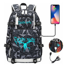 Blue Night Light Death Note Usb Youth Student School Bag Men's And Women's Leisure Travel Backpack