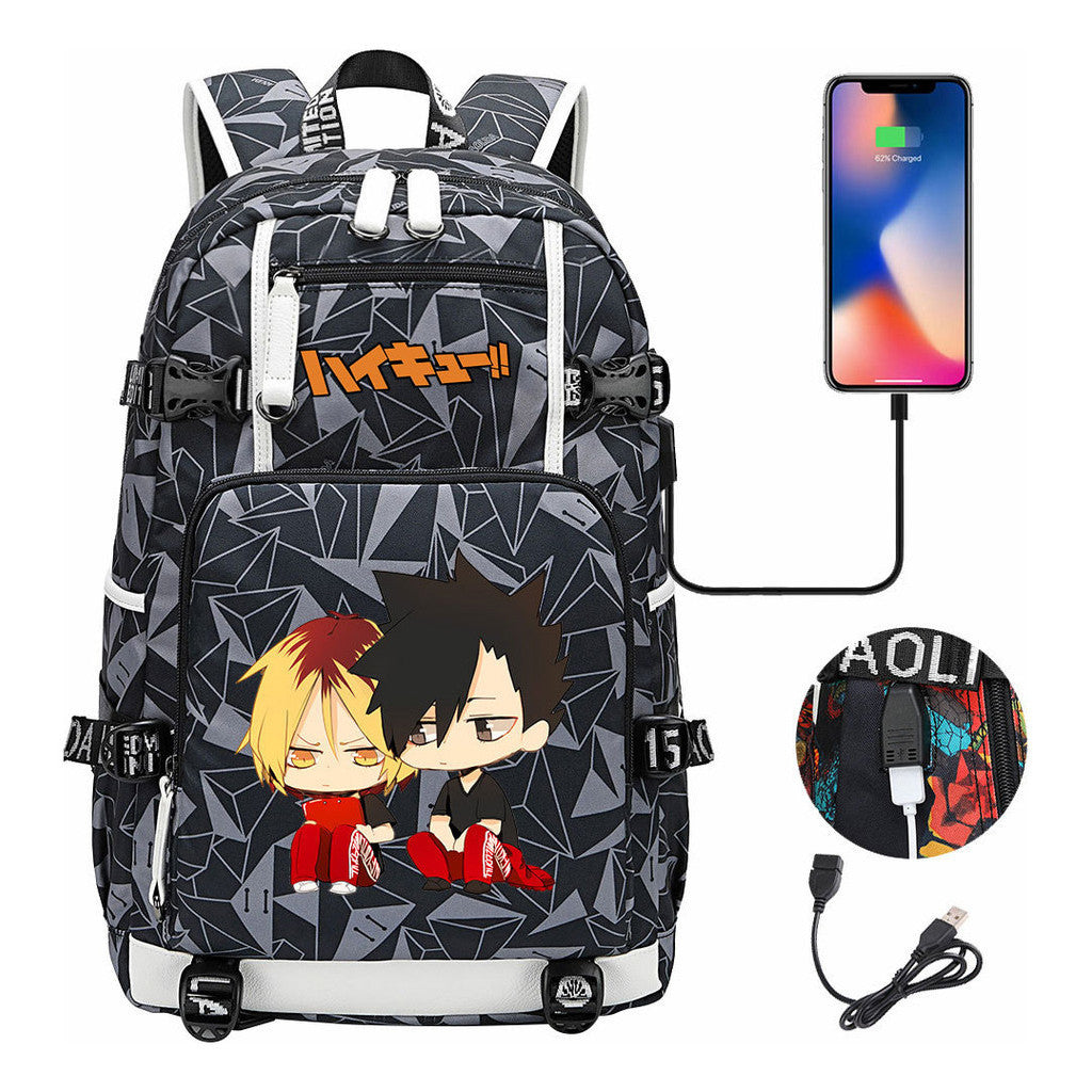 Volleyball Youth Usb Large Capacity Youth Student School Bag Men's And Women's Leisure Travel Backpack