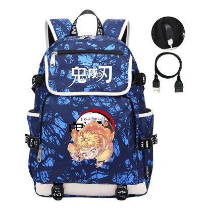 Anime Cartoon Usb Youth Student Backpack For Men And Women Leisure Backpack