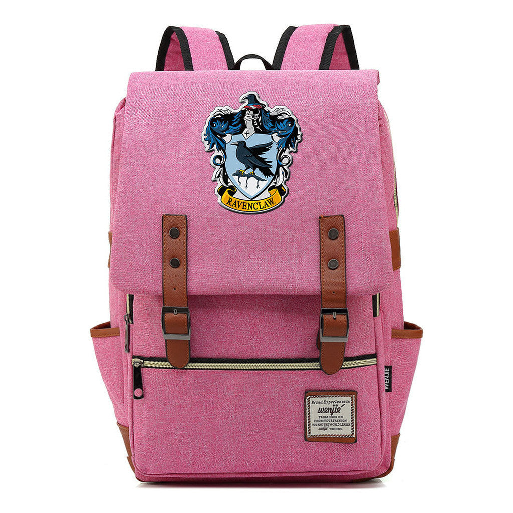 School Of Witchcraft And Wizardry Printed Student School Bag Casual Belt Buckle Classic Backpack