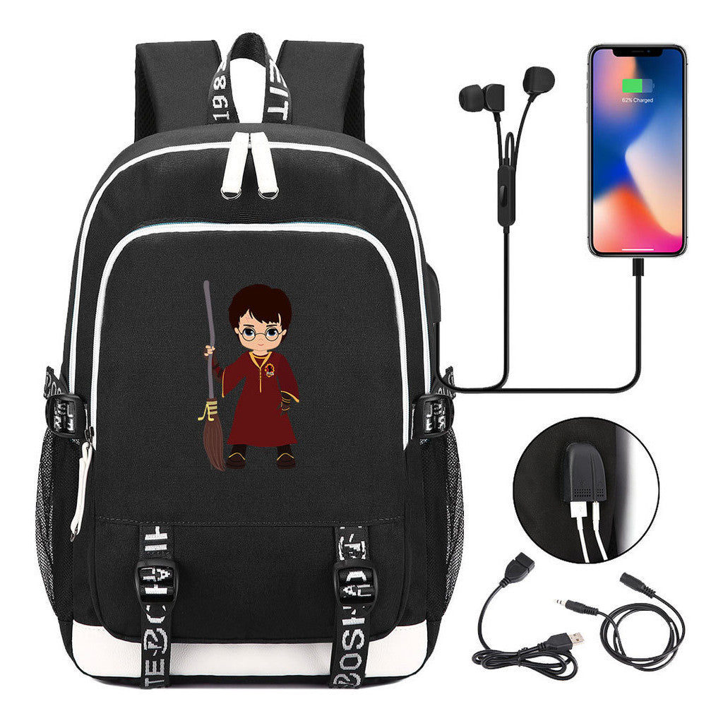 Magic School Youth Student Backpack Usb Men's And Women's Leisure Backpack