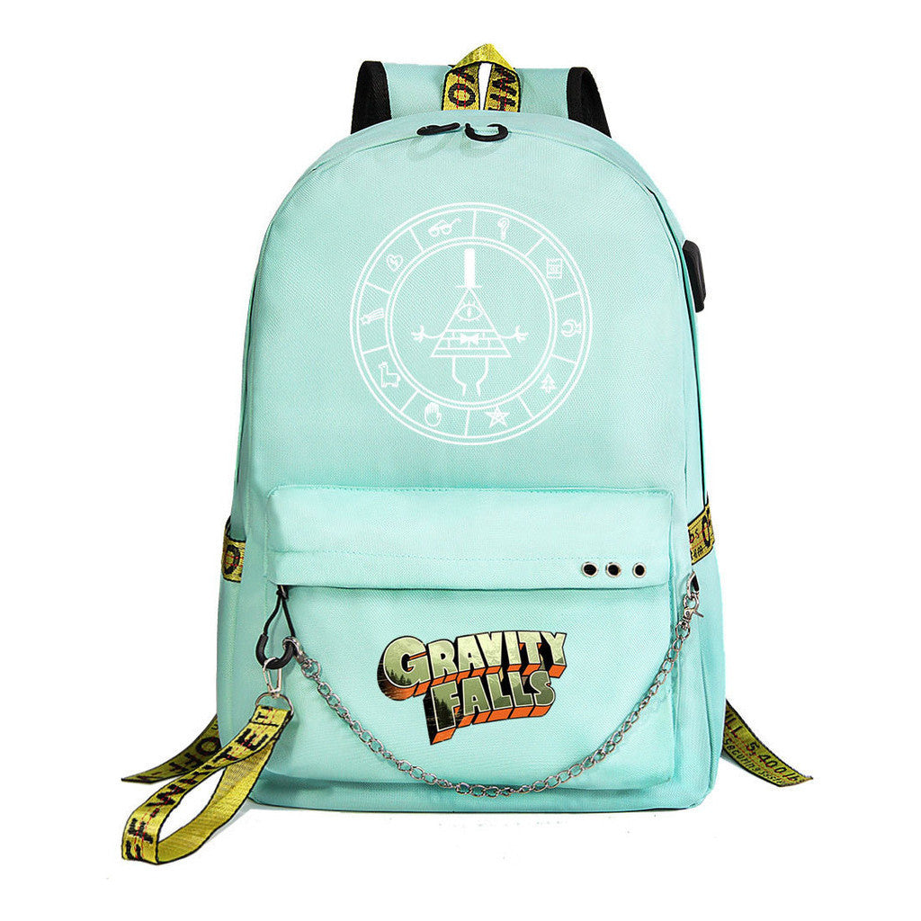 Cartoon Strange Town Youth Student School Bag Men's And Women's Leisure Travel Backpack