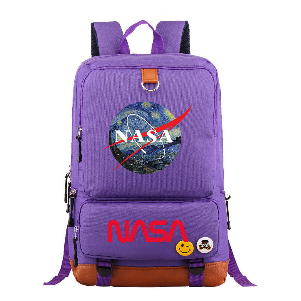 Nasa Fashion Printed Youth Student School Bag Large Capacity Travel Bag Men's And Women's Backpack