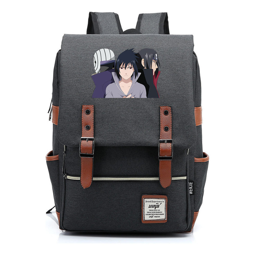 Naruto Printed Teenage Student Backpack, Casual Belt Buckle, Classic Backpack