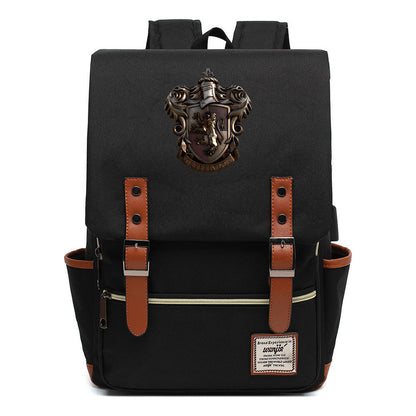 Academy Of Magic Teen Student School Bag Usb Casual Belt Buckle Backpack
