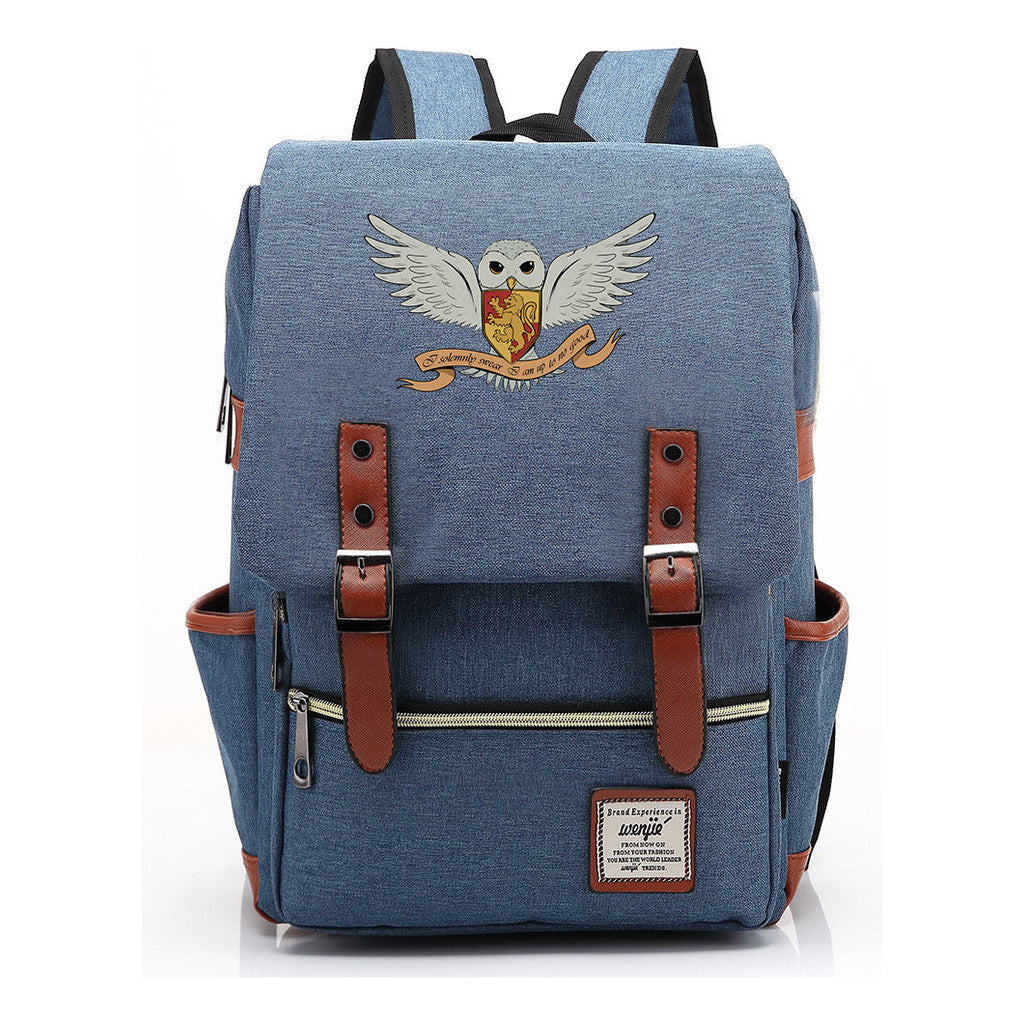 School Of Witchcraft And Wizardry Printed Student Backpack For Men And Women, Casual Belt Buckle, Classic Backpack 43*29*13.5cm