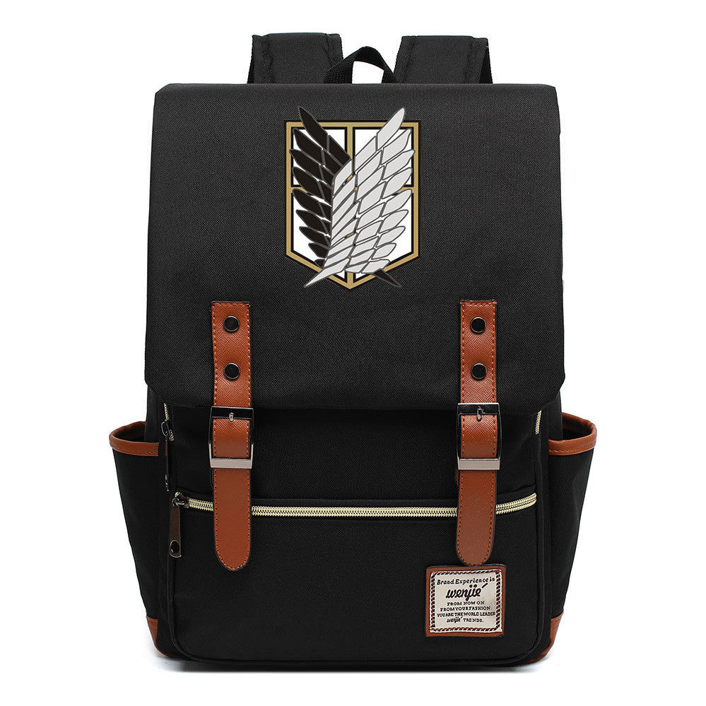 The Giant Of Manga Attack Printed Teenage Student Backpack For Men And Women With Casual Belt Buckle Classic Backpack 38*27*12.5cm