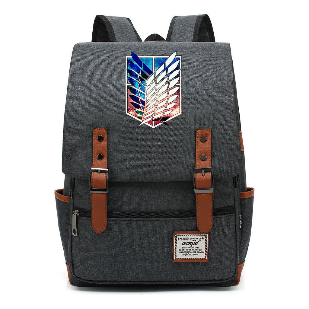 The Giant Of Manga Attack Printed Teenage Student Backpack For Men And Women With Casual Belt Buckle Classic Backpack  38*27*12.5cm