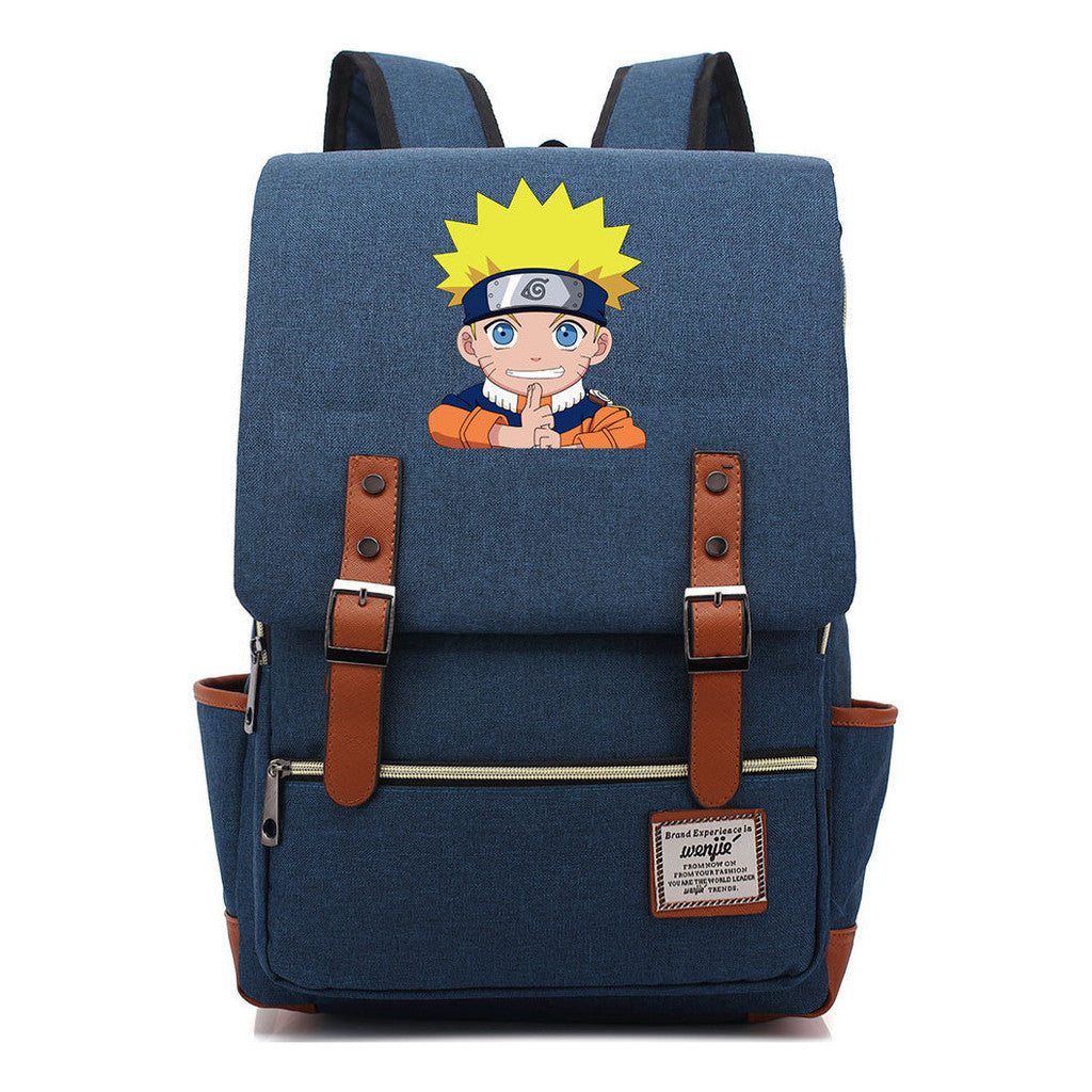 Naruto Printed Teenage Student Backpack For Men And Women, Casual Belt Buckle, Classic Backpack 38*27*12.5cm