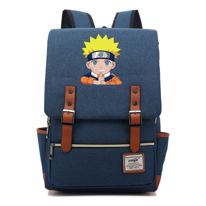 Naruto Printed Teenage Student Backpack For Men And Women, Casual Belt Buckle, Classic Backpack 38*27*12.5cm