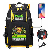 Plant Wars Usb Youth Student Backpack For Men And Women's Leisure Travel Backpack