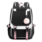 Printed Usb Youth Student Backpack For Men And Women With Casual Woven Strap Flap Backpack