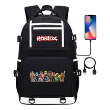 Roblox Game Printed Usb Youth Student Backpack For Men And Women's Leisure Travel Backpack