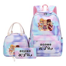 Ground Bound Youth Huazijun Student Girls School Bag Lunch Bag Three Piece Set Backpack Set