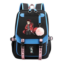 Comic Cartoon Fashion Usb Student Backpack Casual Woven Flap Backpack
