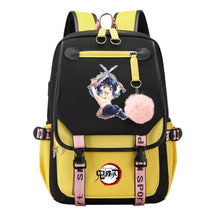 Japanese Cartoon Fashion Usb Student Backpack Casual Woven Flap Backpack