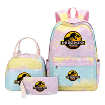Jurassic Park Dinosaur Youth School Bag Lunch Bag Three Piece Set Backpack Set