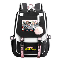 My Heroes Academy Usb Student Backpack, Casual Woven Strap Flip Back Backpack