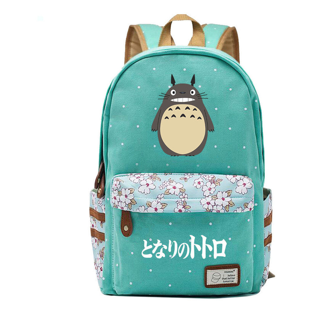 Printed Youth Student School Bag Fragmented Flower Leisure Backpack