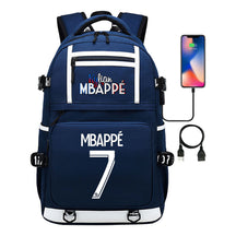 Football Star Mbappe Printed Usb Youth Student Backpack, Boy's And Girl's Backpack, Leisure Travel Backpack