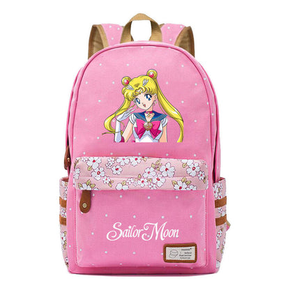 Anime Surrounding Beauty Girl Warrior Youth Student School Bag Fragmented Flower Boy's And Girl's Leisure Backpack