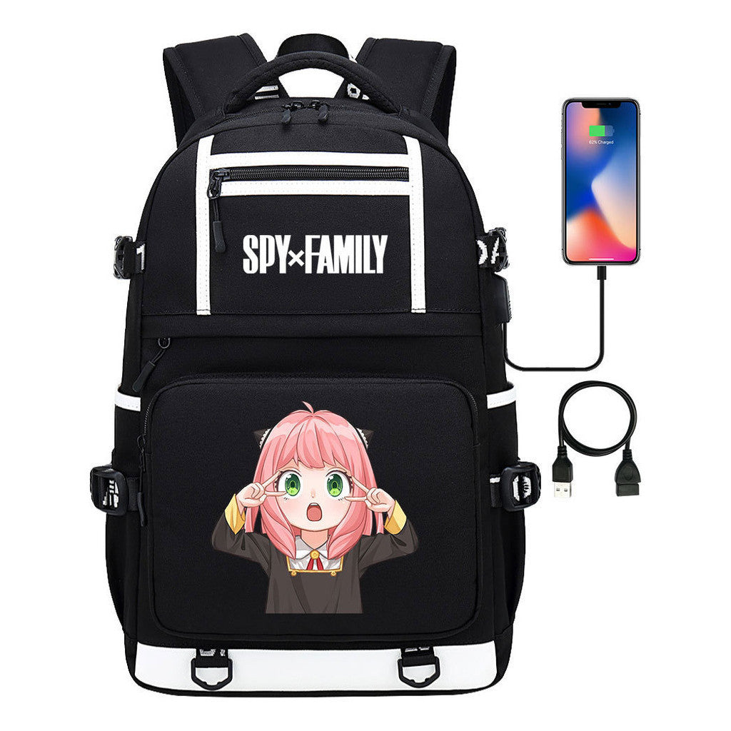 Printed Usb Youth Student Backpack Men's And Women's Backpack Leisure Travel Backpack