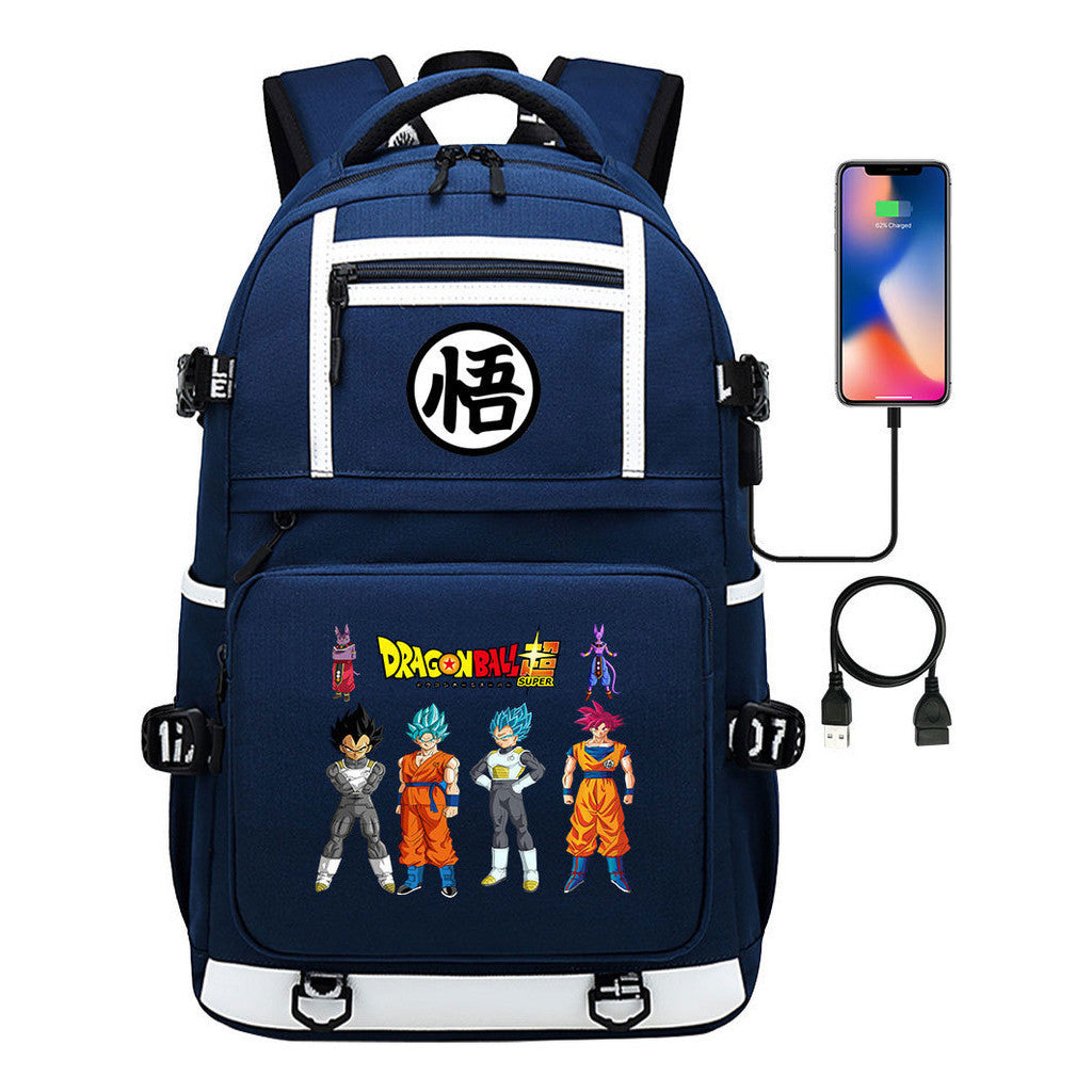 Seven Dragon Ball Usb Youth Student School Bag Men's And Women's Backpack Leisure Travel Bag