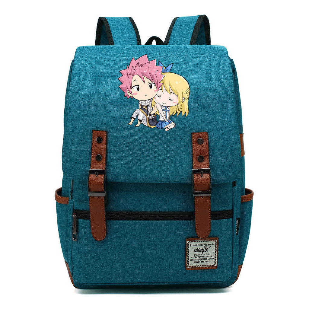 Printed Teenage Student Backpack For Men And Women With Casual Belt Buckle Classic Backpack