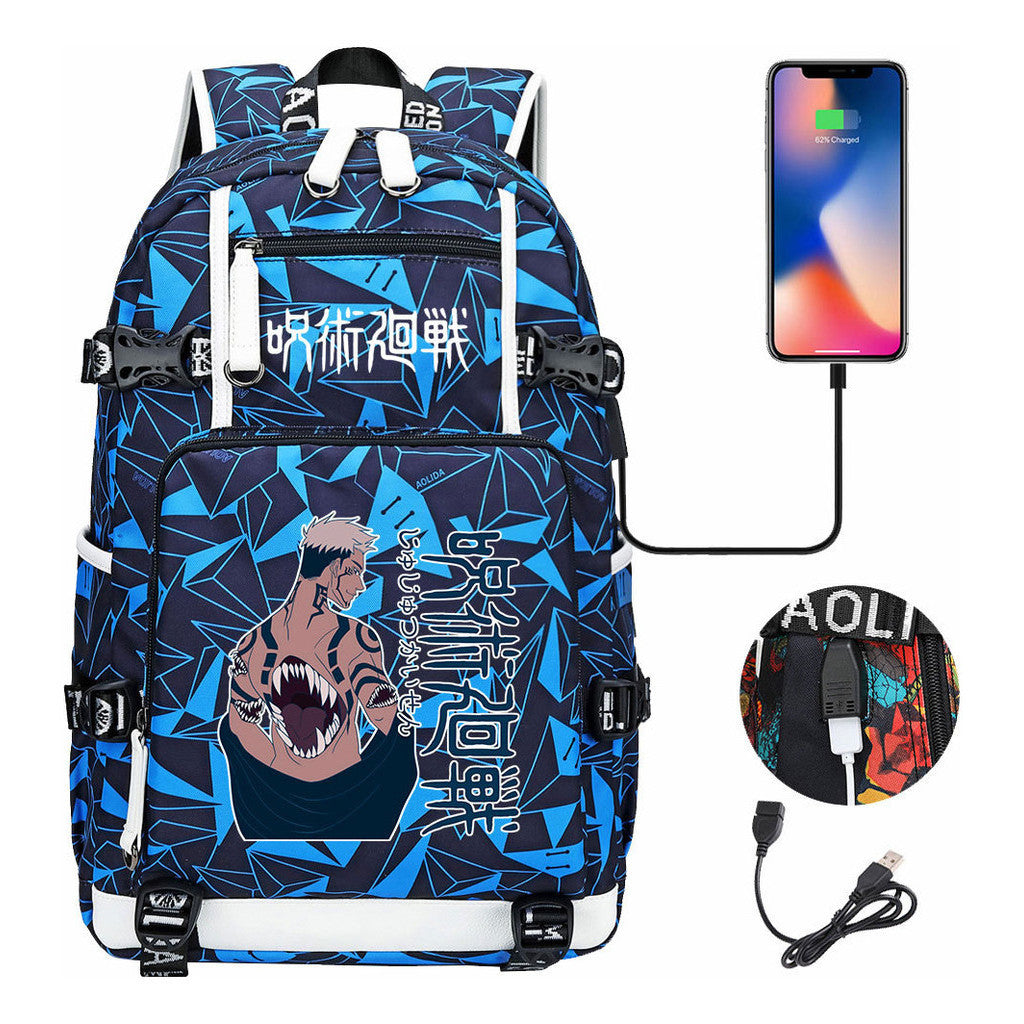 Printed Usb Youth Student Backpack For Men And Women's Leisure Large Capacity Travel Backpack