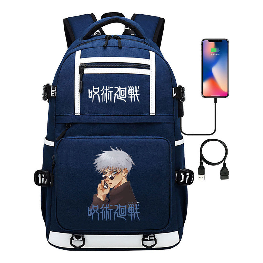 Printed Usb Youth Student School Bag Men's And Women's Backpack Leisure Travel Bag