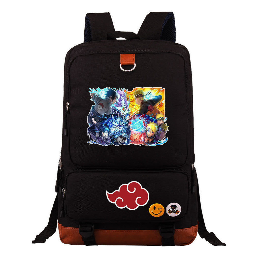 Cartoon Naruto Uchibo Youth Student School Bag Large Capacity Travel Bag Men's And Women's Backpack