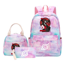 Naruto Youth Student School Bag Lunch Bag Three Piece Set Backpack Set