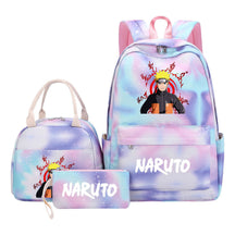 Naruto Student Girl Backpack Lunch Bag Three Piece Set Backpack Set