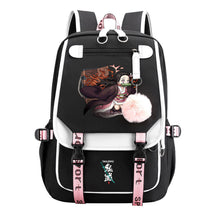 Cartoon Fashion Usb Youth School Bag For Boys And Girls Casual Ribbon Flip Backpack
