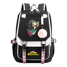 My Heroes Academy Usb Youth Student Backpack With Casual Woven Strap Flip Back Backpack