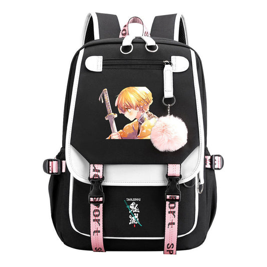 Cartoon Fashion Usb Student Backpack With Casual Woven Strap Flip Back Backpack