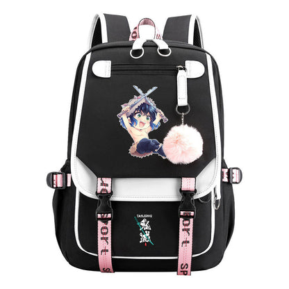Japanese Cartoon Fashion Usb Youth Student Backpack With Casual Woven Strap Flip Back Backpack