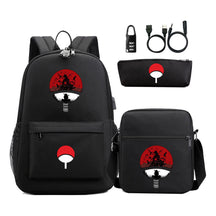 Naruto Usb Password Lock Year Student School Bag Three Piece Set Backpack Set