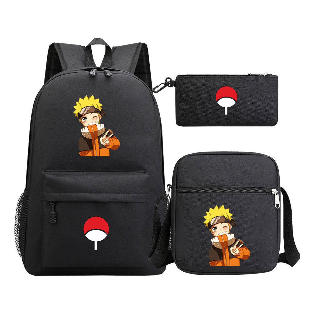 Anime Naruto Starry Sky Youth School Bag Three Piece Set For Men And Women Backpack Set