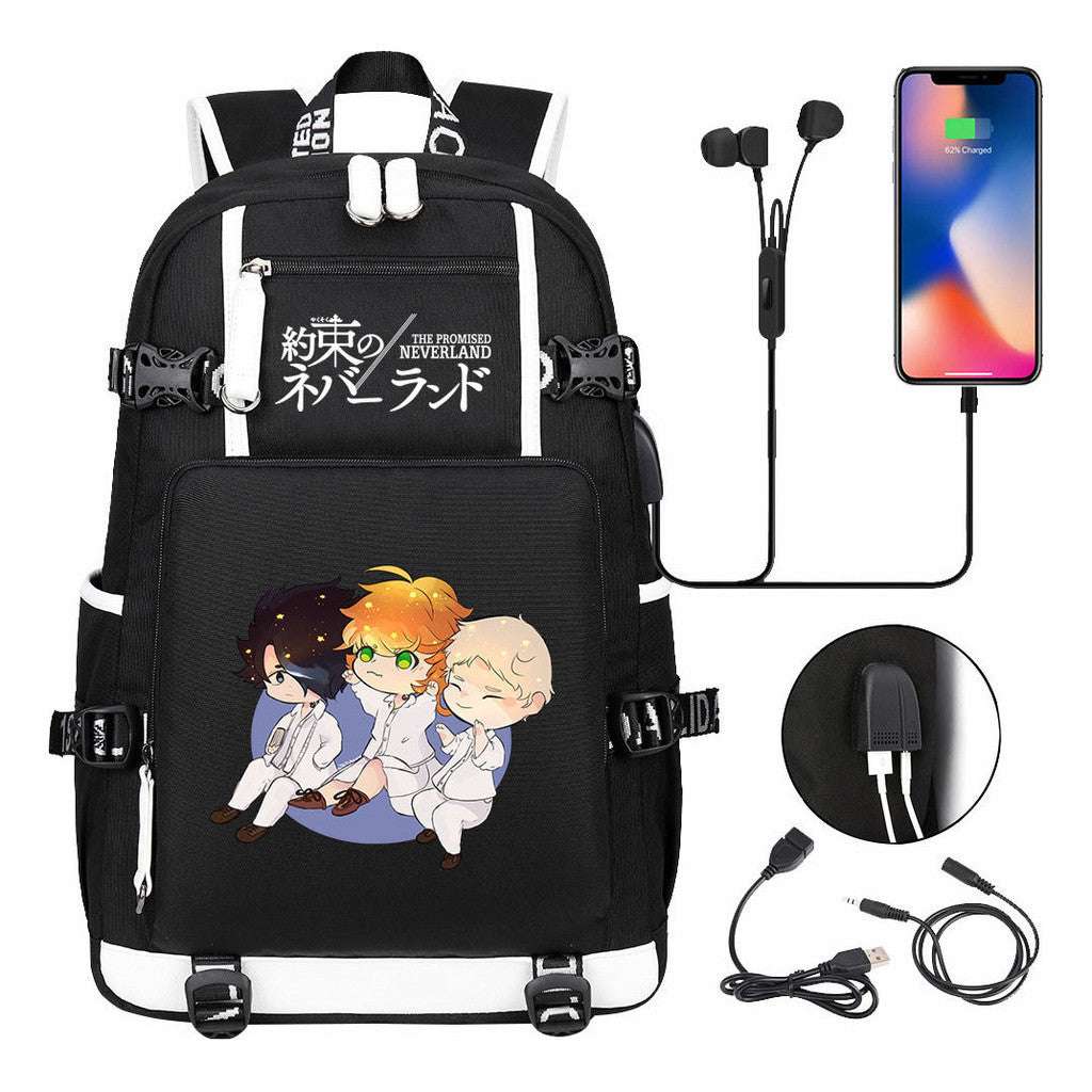 Promised Dream Island Usb Large Capacity Youth Student Backpack For Boys And Girls Leisure Travel Backpack