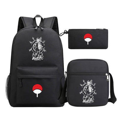 Anime Naruto Starry Sky Youth School Bag Three Piece Set For Men And Women Backpack Set
