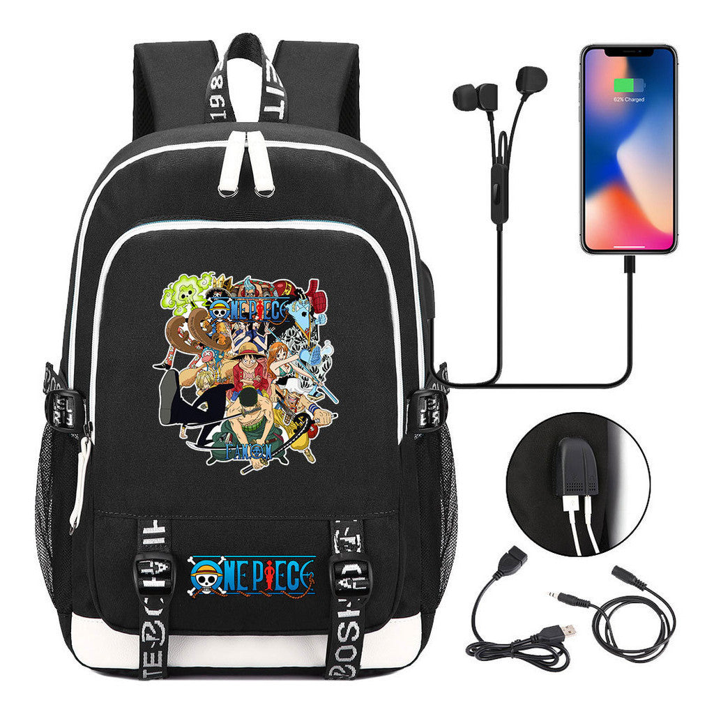 Anime Pirate Wang Lufei Youth Student School Bag Usb Men's And Women's Leisure Backpack