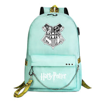 School Of Witchcraft And Wizardry Badge Usb Youth Student Backpack For Men And Women's Leisure Travel Backpack