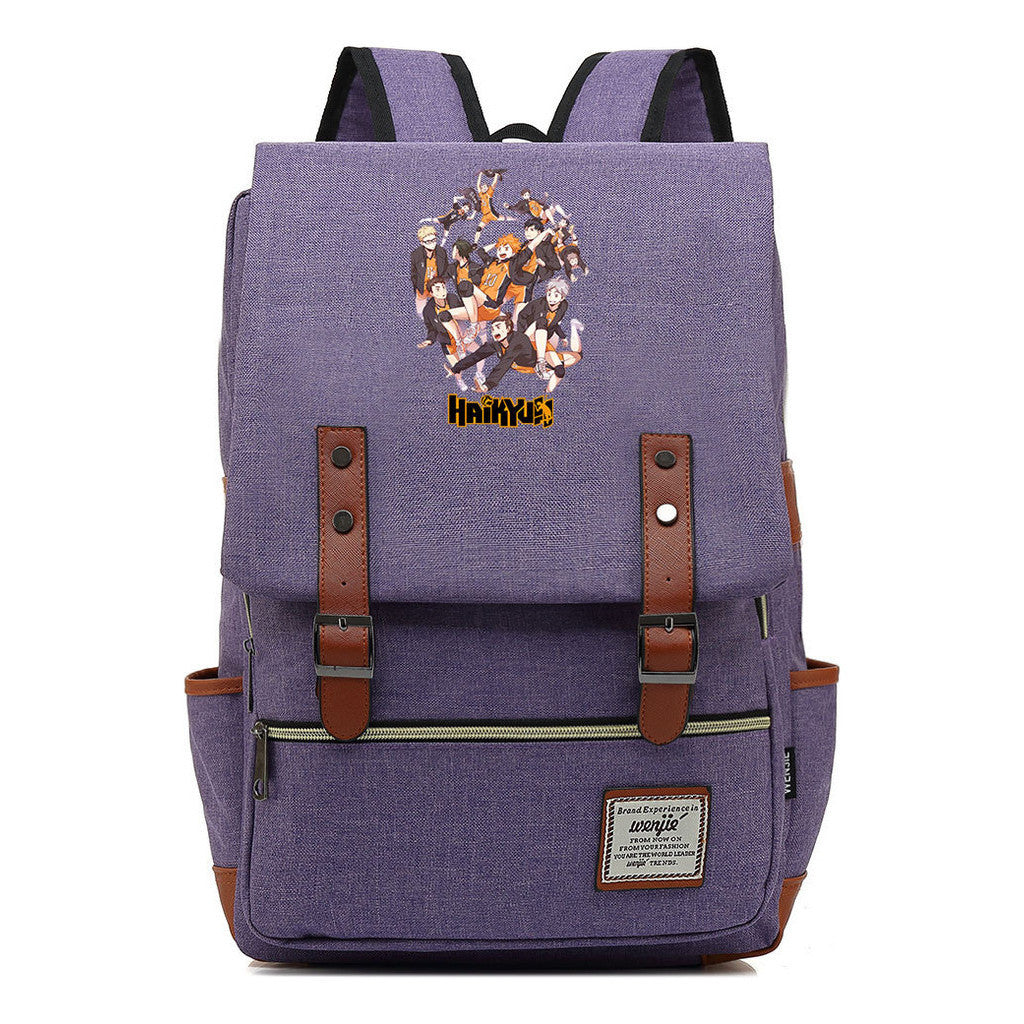 Volleyball Youth Printed Student School Bag Casual Belt Buckle Classic Backpack