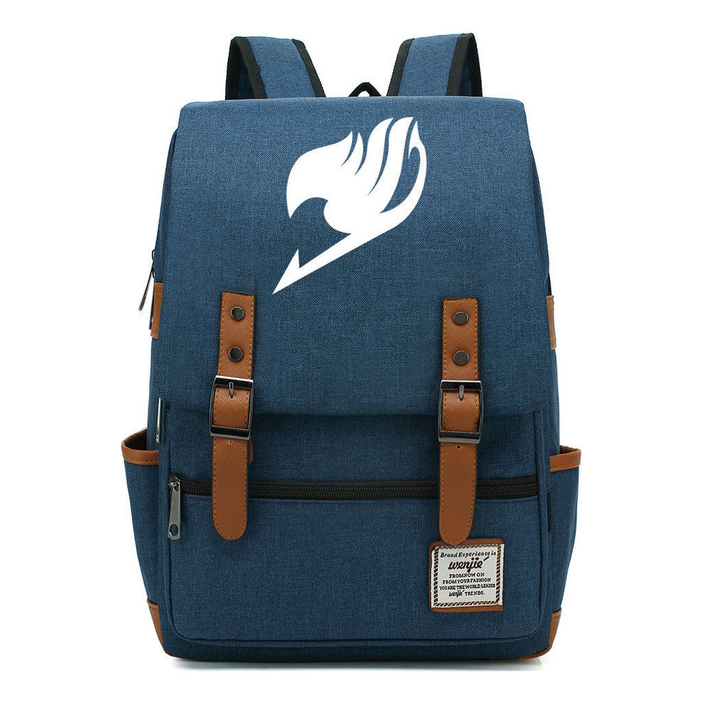 Printed Teenage Student Backpack For Men And Women With Casual Belt Buckle Classic Backpack