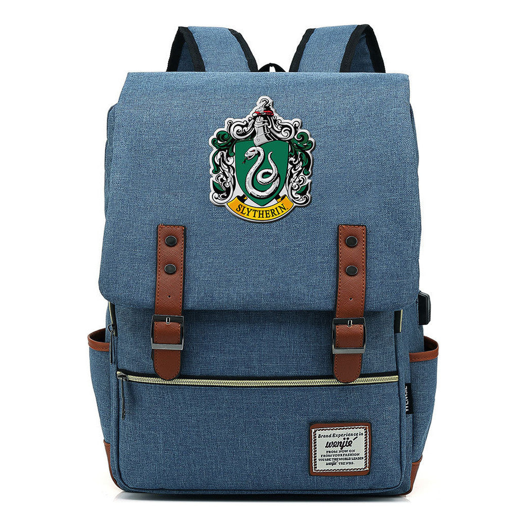 School Of Magic Schoolbag Usb Leisure Belt Buckle Backpack Men And Women