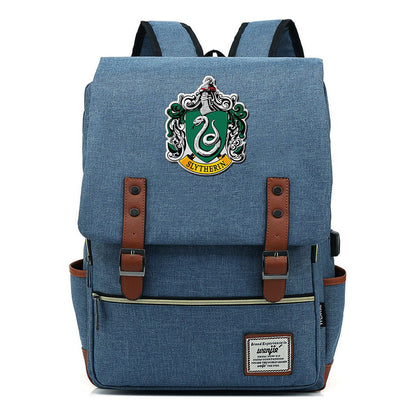 School Of Magic Schoolbag Usb Leisure Belt Buckle Backpack Men And Women