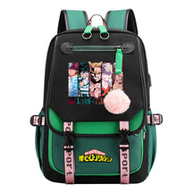 My Heroes Academy Usb Student Backpack, Casual Woven Strap Flip Back Backpack